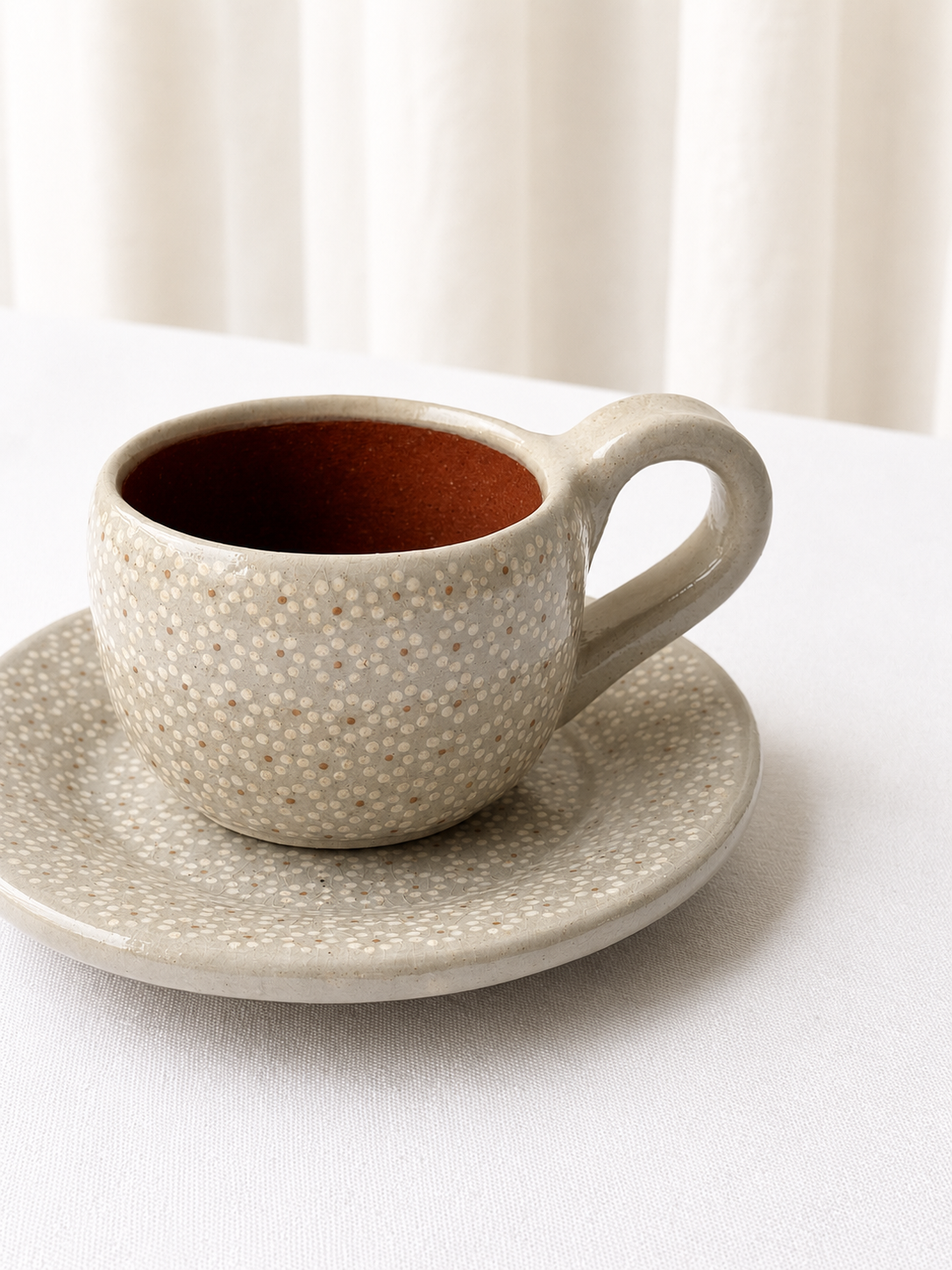 Terno Taza Puntito Capuchino