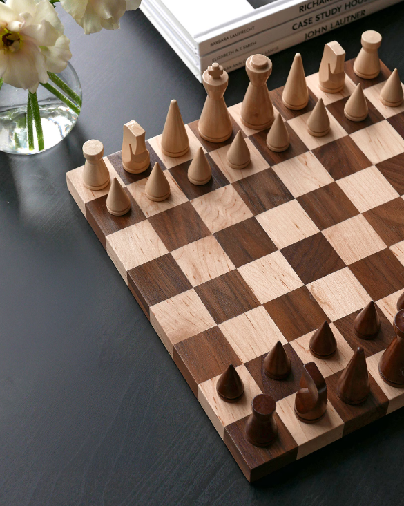 The Minimalist Ajedrez de Madera Beige