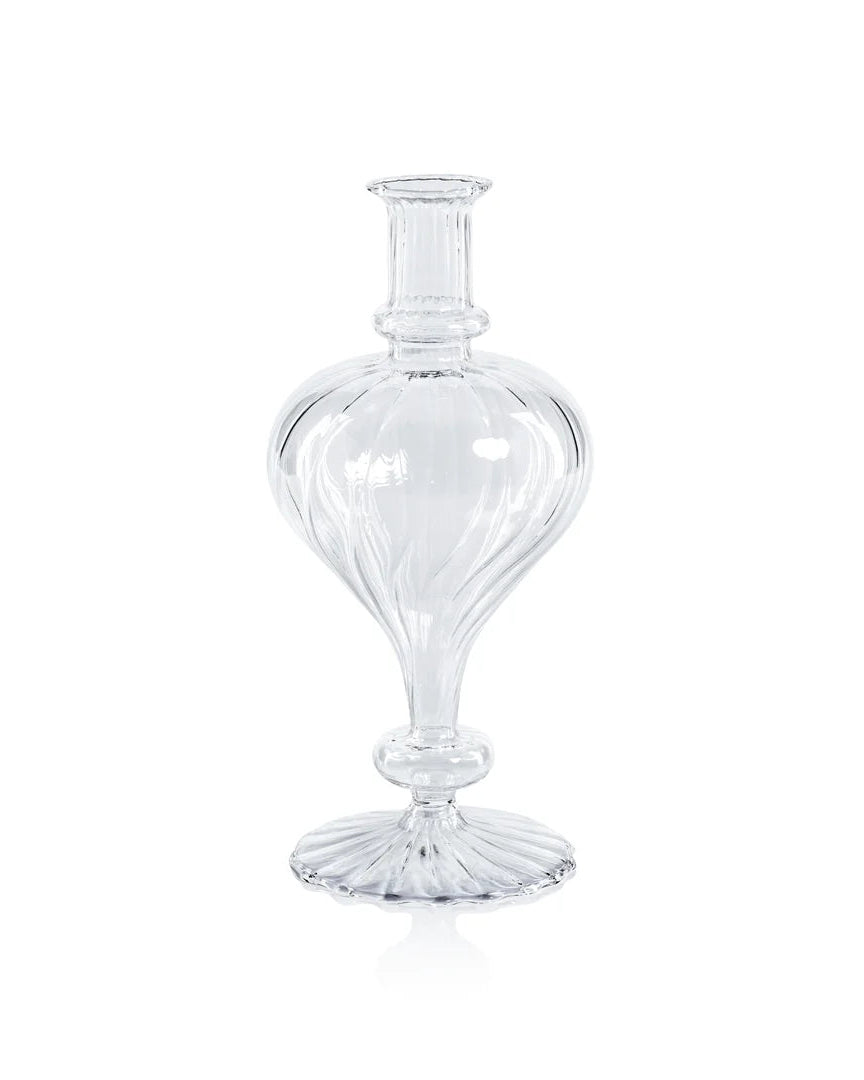 Venetian Spiral Jarrón Transparente Forma Turnip