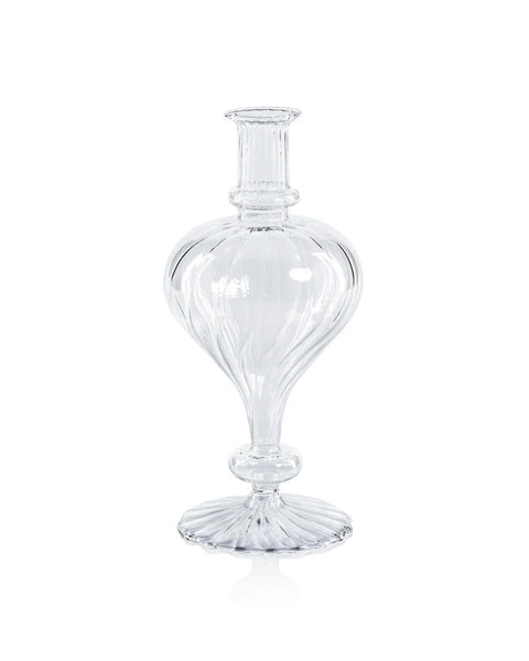 Venetian Spiral Jarrón Transparente Forma Turnip