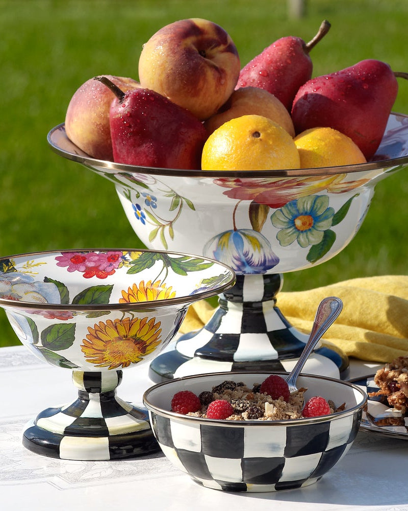 White Flower Market Large Compote