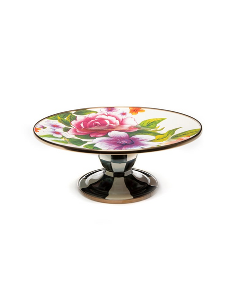 White Flower Market Mini Pedestal Platter