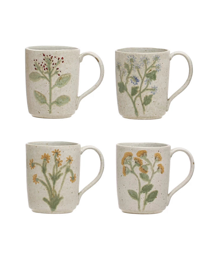 Set de 4 Tazas Diseño Botánico